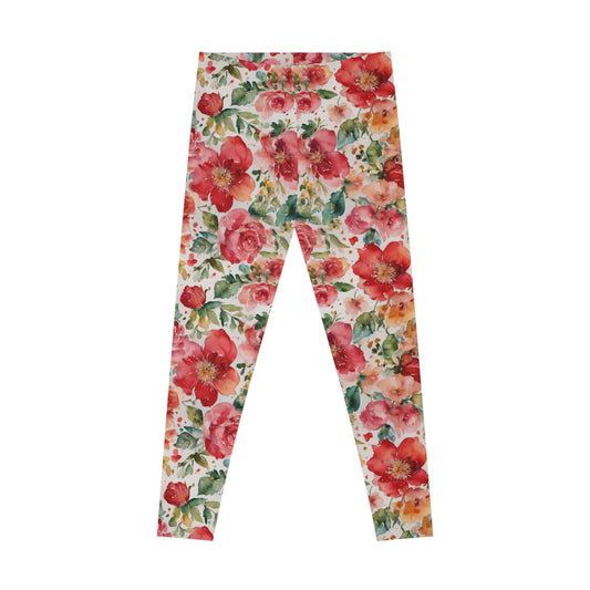 Beautiful Valentine Roses | Stretchy Leggings | Yoga Leggings | Floral Pants | Workout Leggings