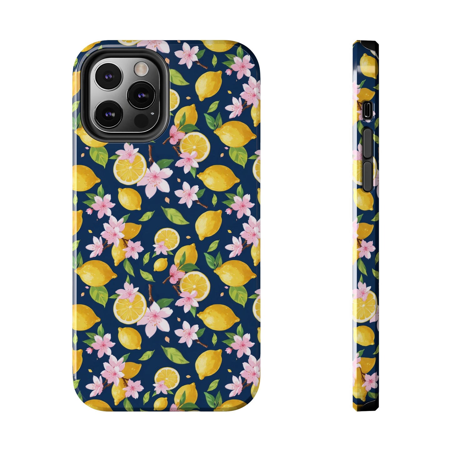 Lemon cherry blossom Tough Phone Cases