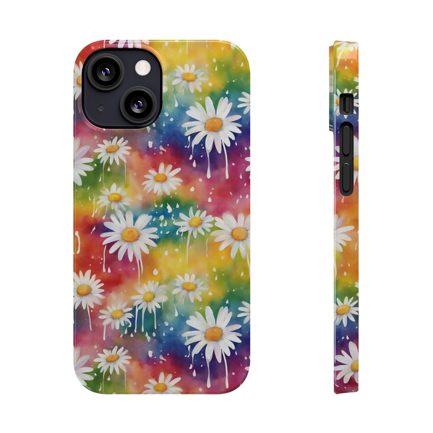 Daisy Rainbow Storm Slim Phone Case Protects And Beautifies