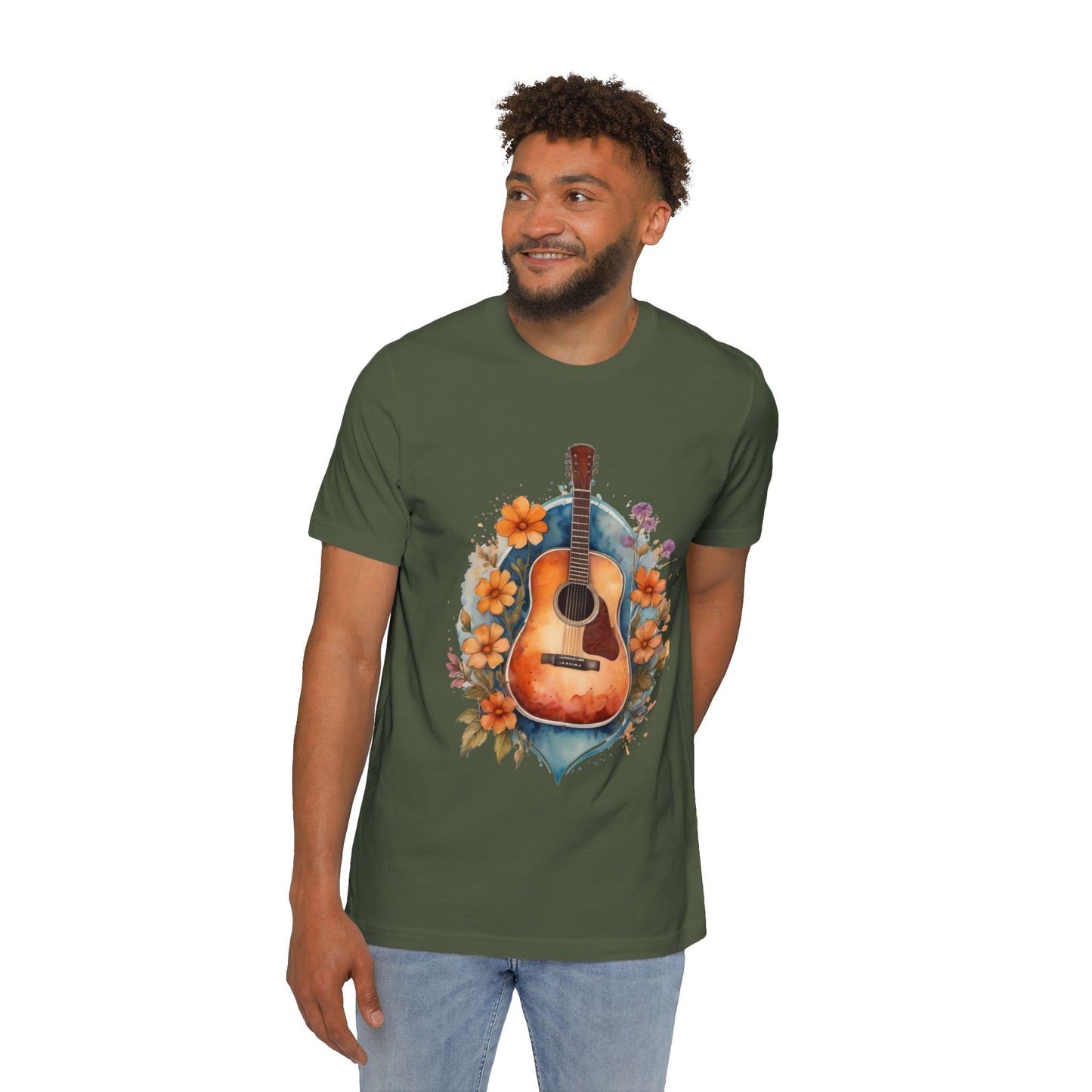 Retro Guitar Tshirt | 70s Style Guitar Tee | Guitar Tshirt | Vintage Boho Shirt | Music Lover Shirt | musician gift | Gift For Friend