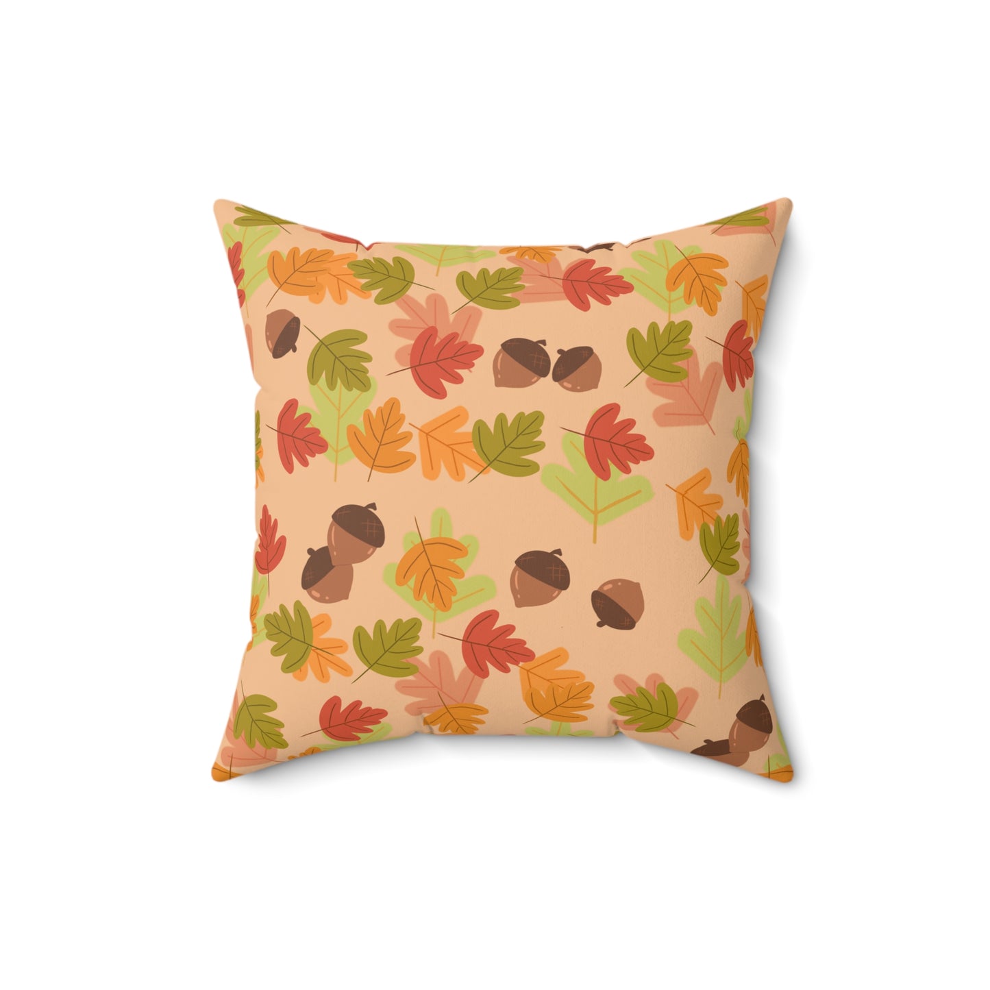Autumn Leaves Decorative Pillow - Cozy Fall Home Decor, Acorn Throw Cushion, Seasonal Accent, Perfect for Thanksgiving and Harvest