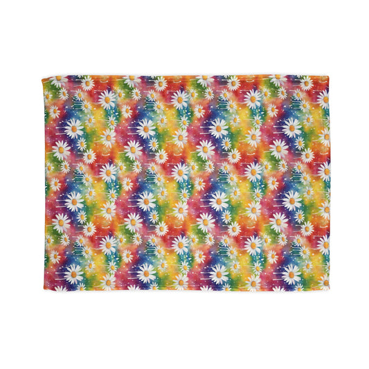 Daisy Rainbow Storm Soft Plush Blanket