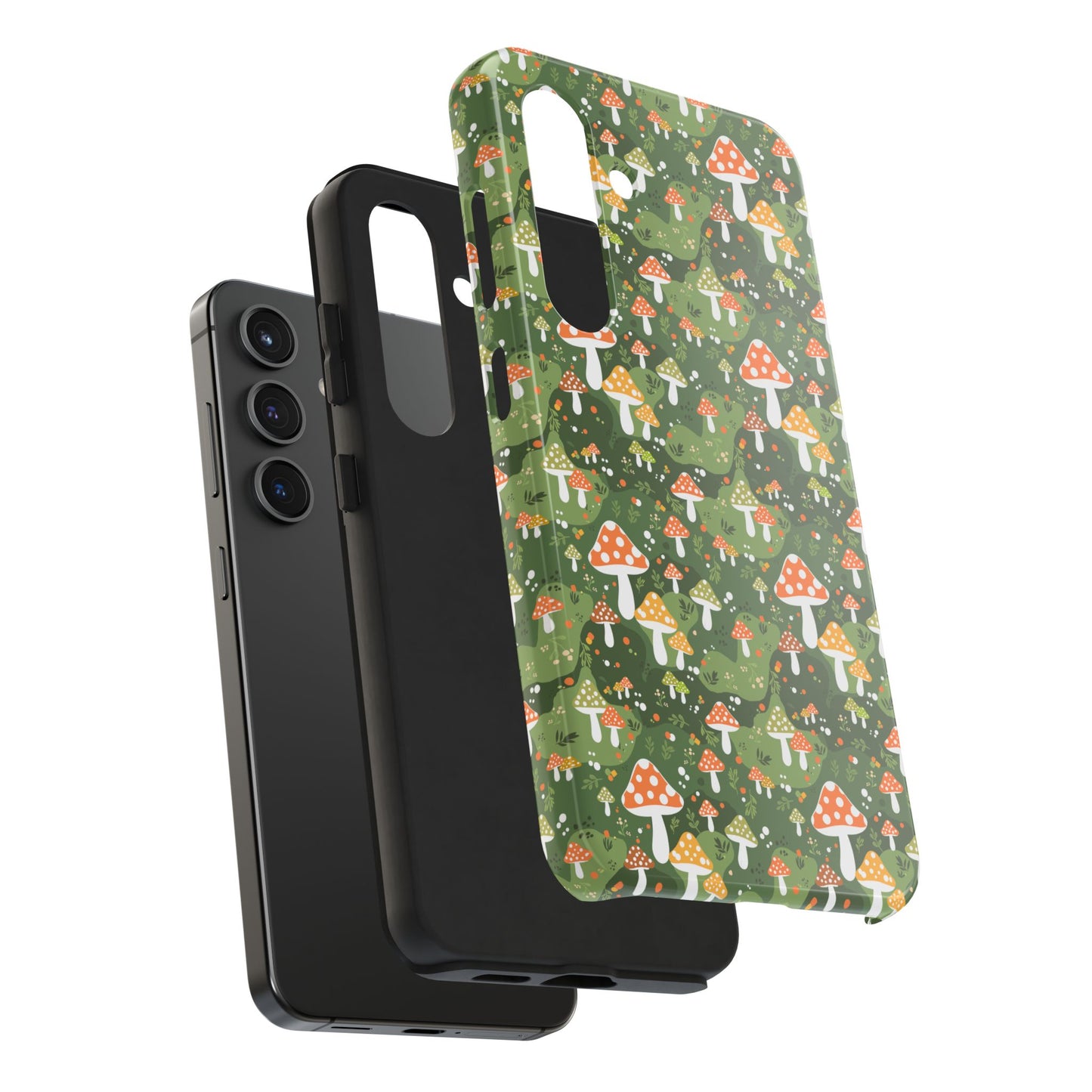 Phone Case - Whimsical Mushroom Pattern, Folk Art Design