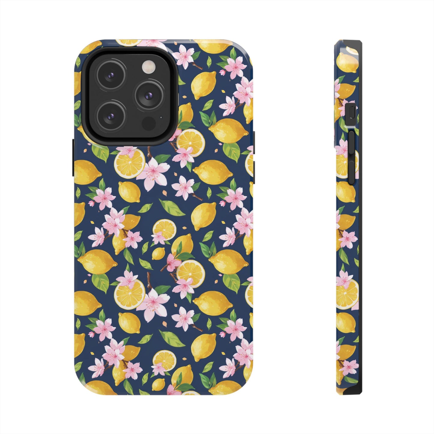 Lemon cherry blossom Tough Phone Cases