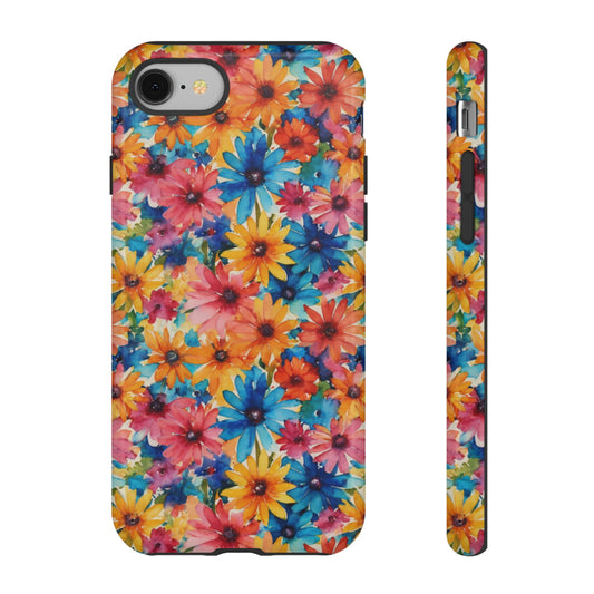Hippie Flower Phone Case | Retro Flower IPhone Cover | Vintage Floral Phone | Colorful Floral Pattern | 70s Vibe Phone | Watercolor Floral