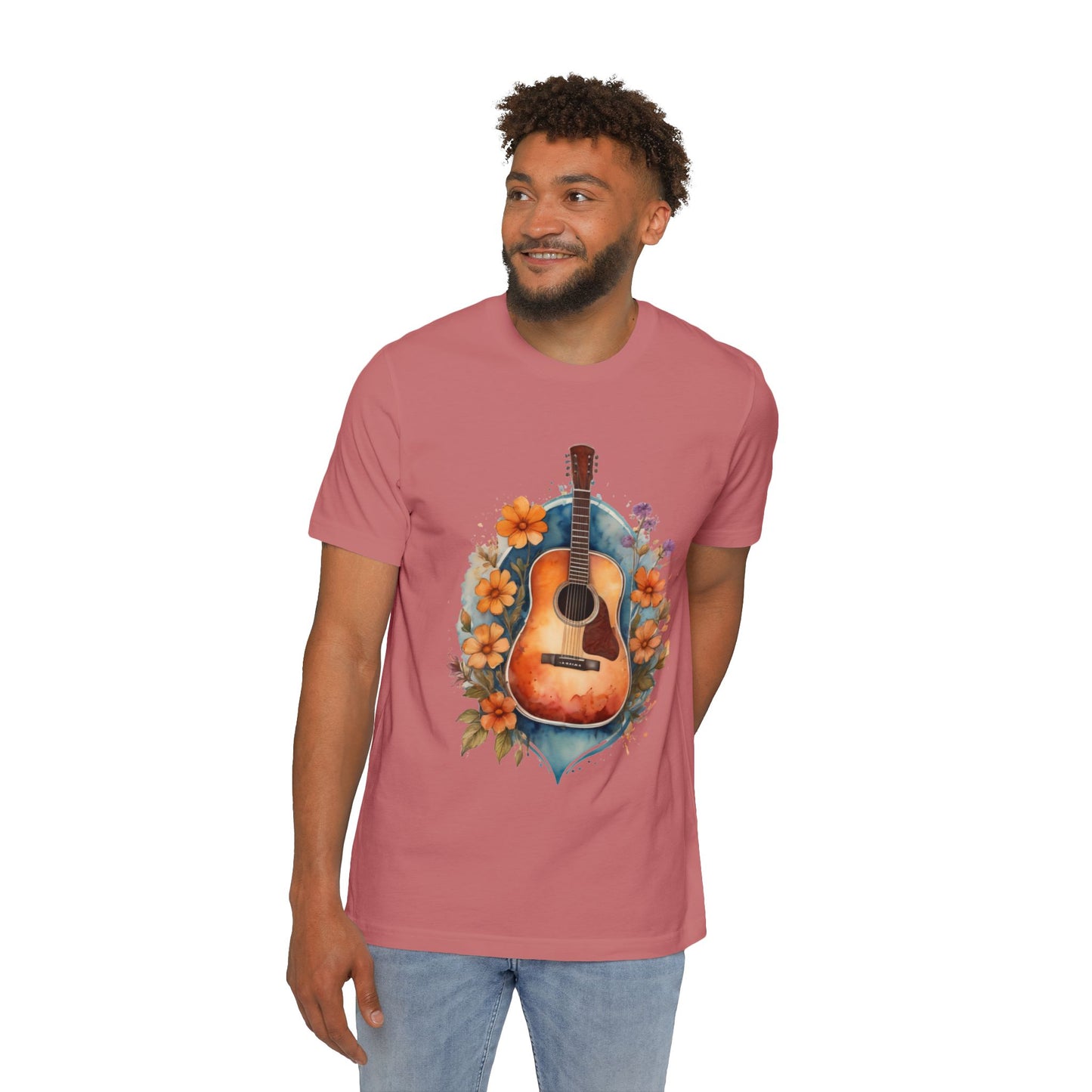 Retro Guitar Tshirt | 70s Style Guitar Tee | Guitar Tshirt | Vintage Boho Shirt | Music Lover Shirt | musician gift | Gift For Friend