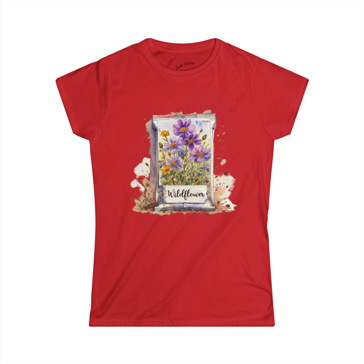 Seed Packet Women's Tee - Watercolor Floral Design