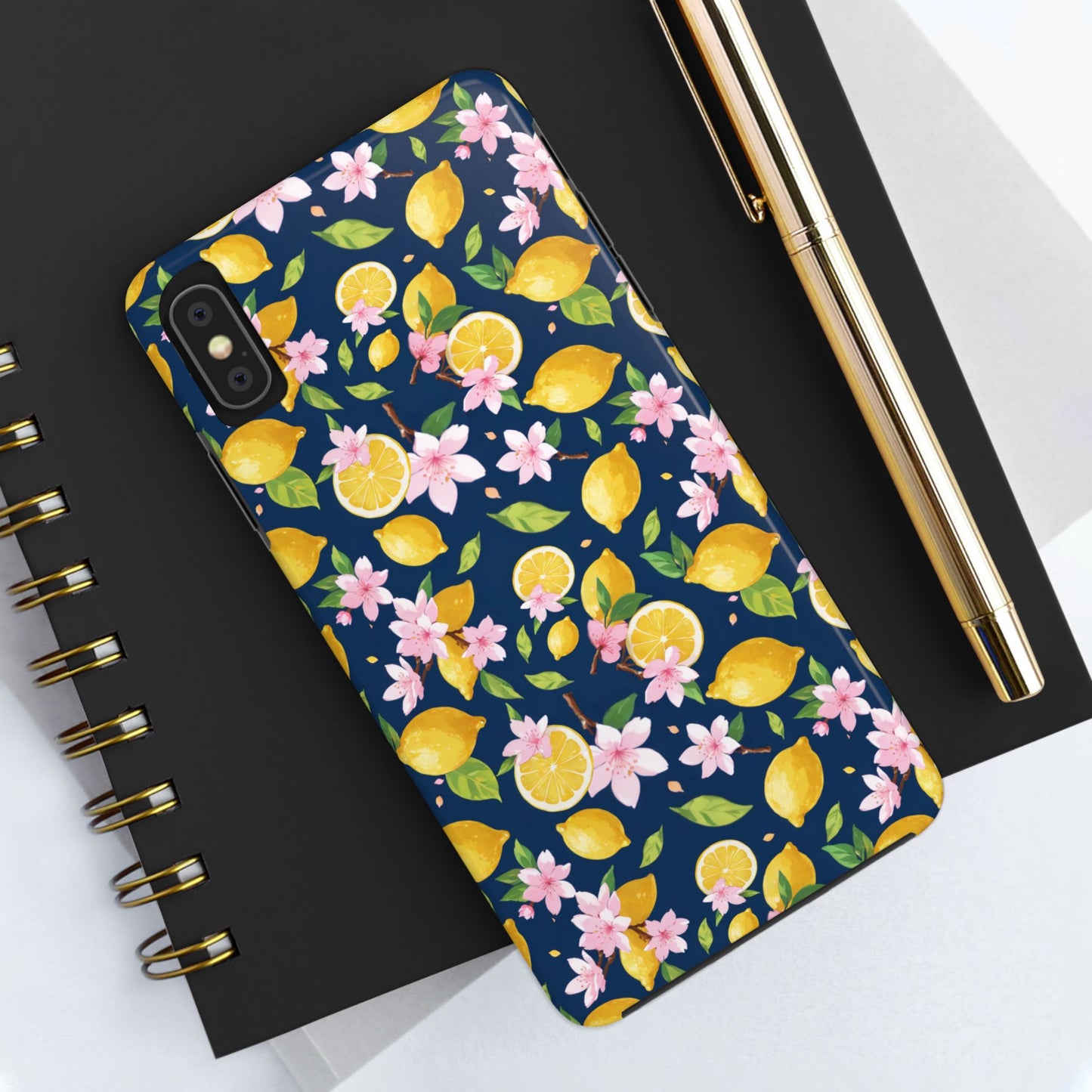 Lemon cherry blossom Tough Phone Cases