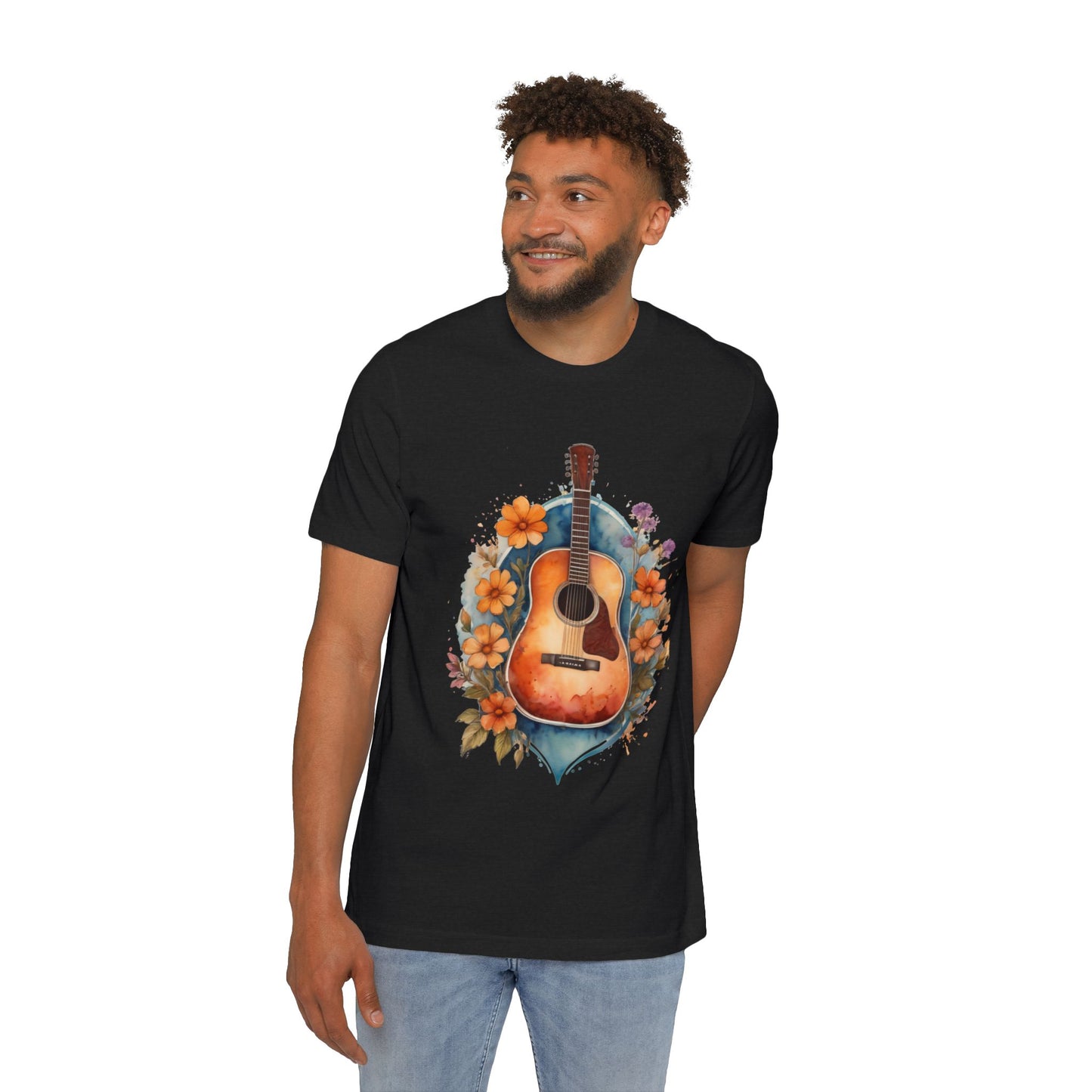 Retro Guitar Tshirt | 70s Style Guitar Tee | Guitar Tshirt | Vintage Boho Shirt | Music Lover Shirt | musician gift | Gift For Friend