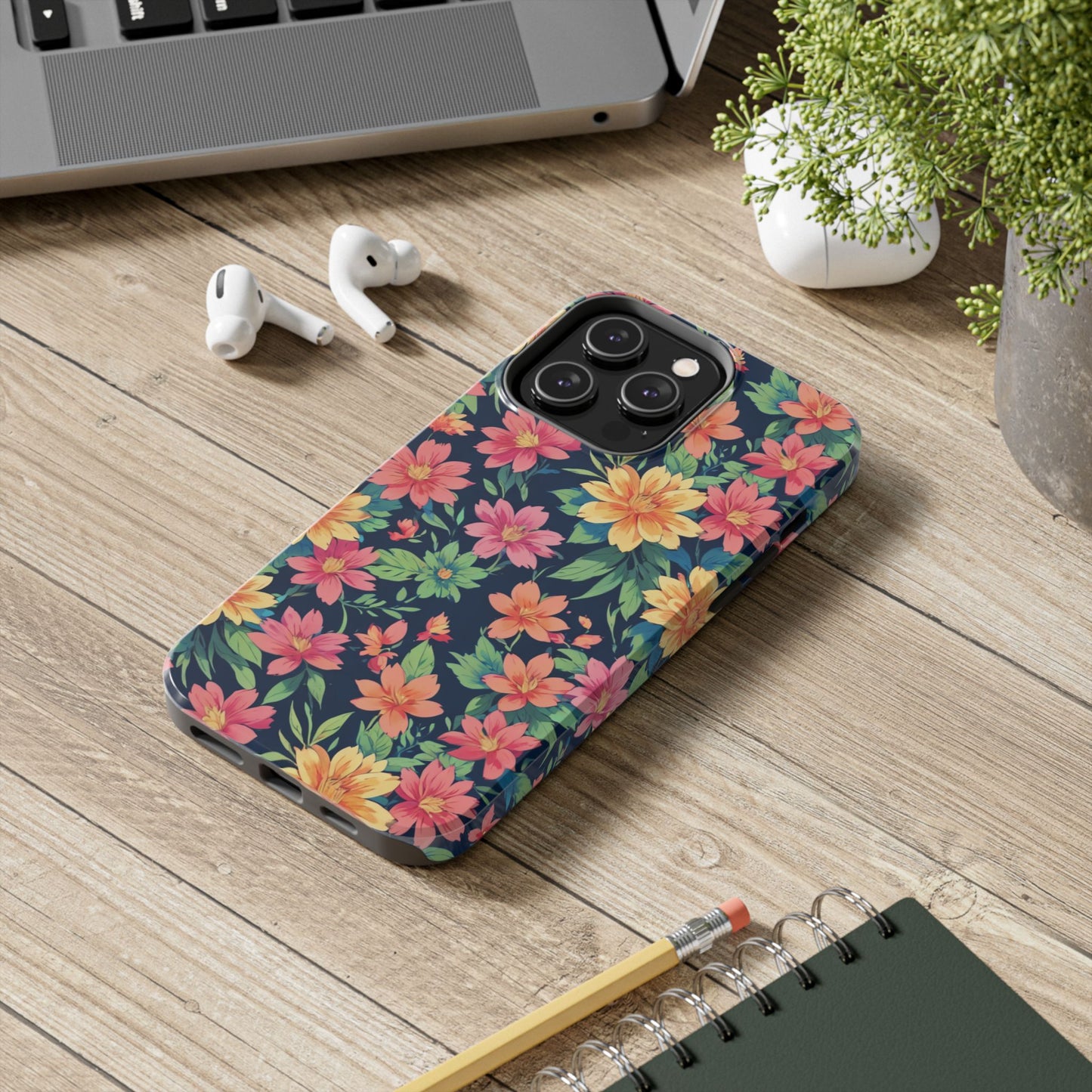 Tropical flowers Tough Phone Cases