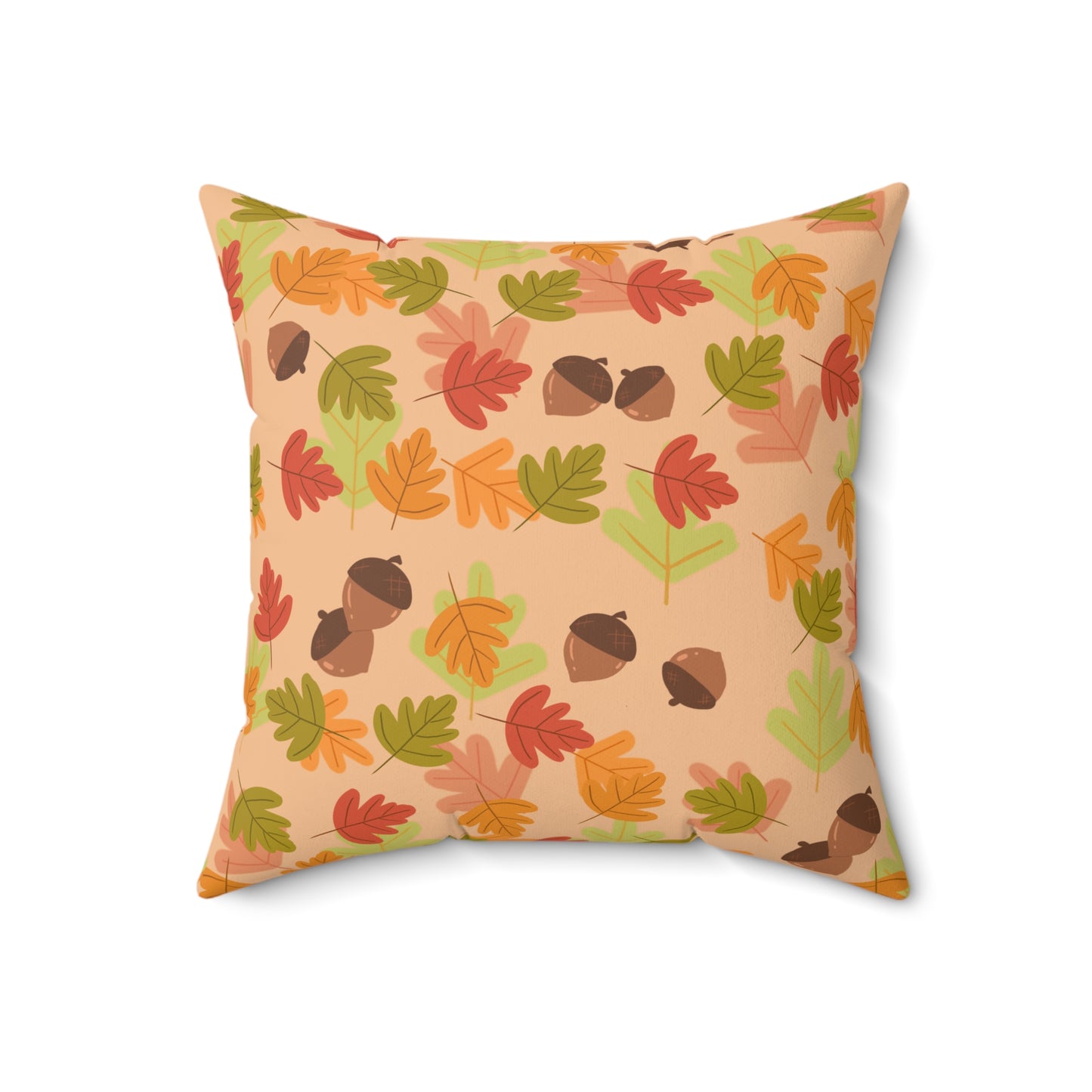Autumn Leaves Decorative Pillow - Cozy Fall Home Decor, Acorn Throw Cushion, Seasonal Accent, Perfect for Thanksgiving and Harvest