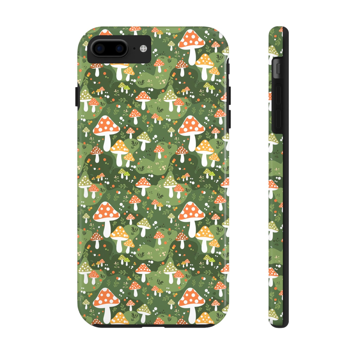 Phone Case - Whimsical Mushroom Pattern, Folk Art Design
