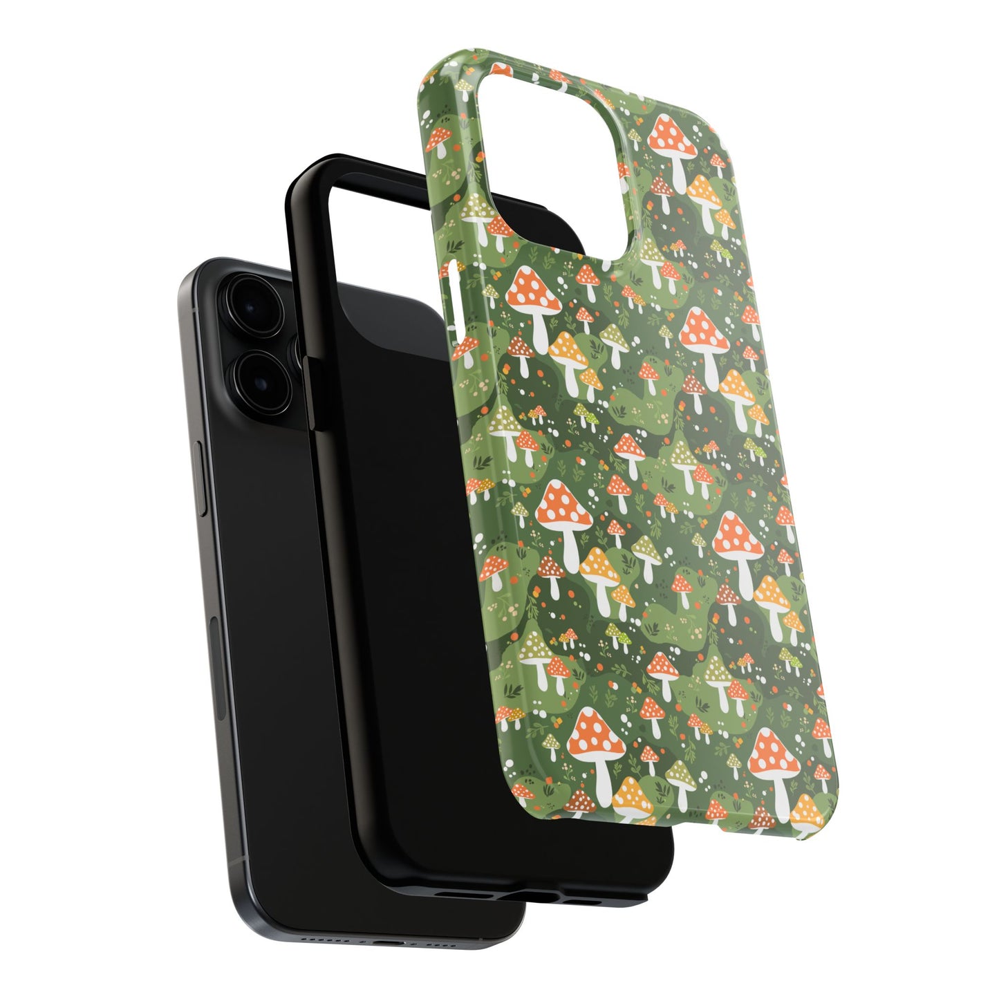 Phone Case - Whimsical Mushroom Pattern, Folk Art Design