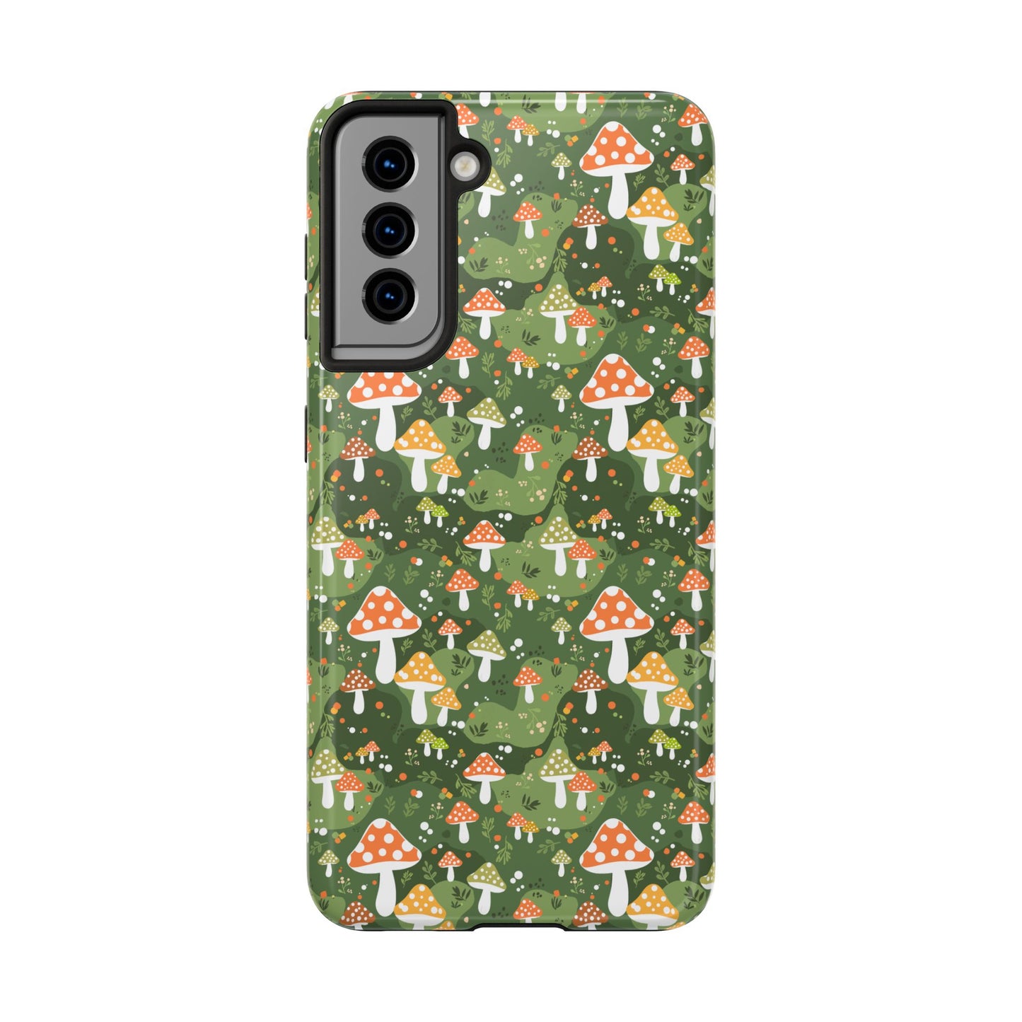 Phone Case - Whimsical Mushroom Pattern, Folk Art Design