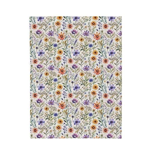Boho Wildflower Soft Plush Blanket