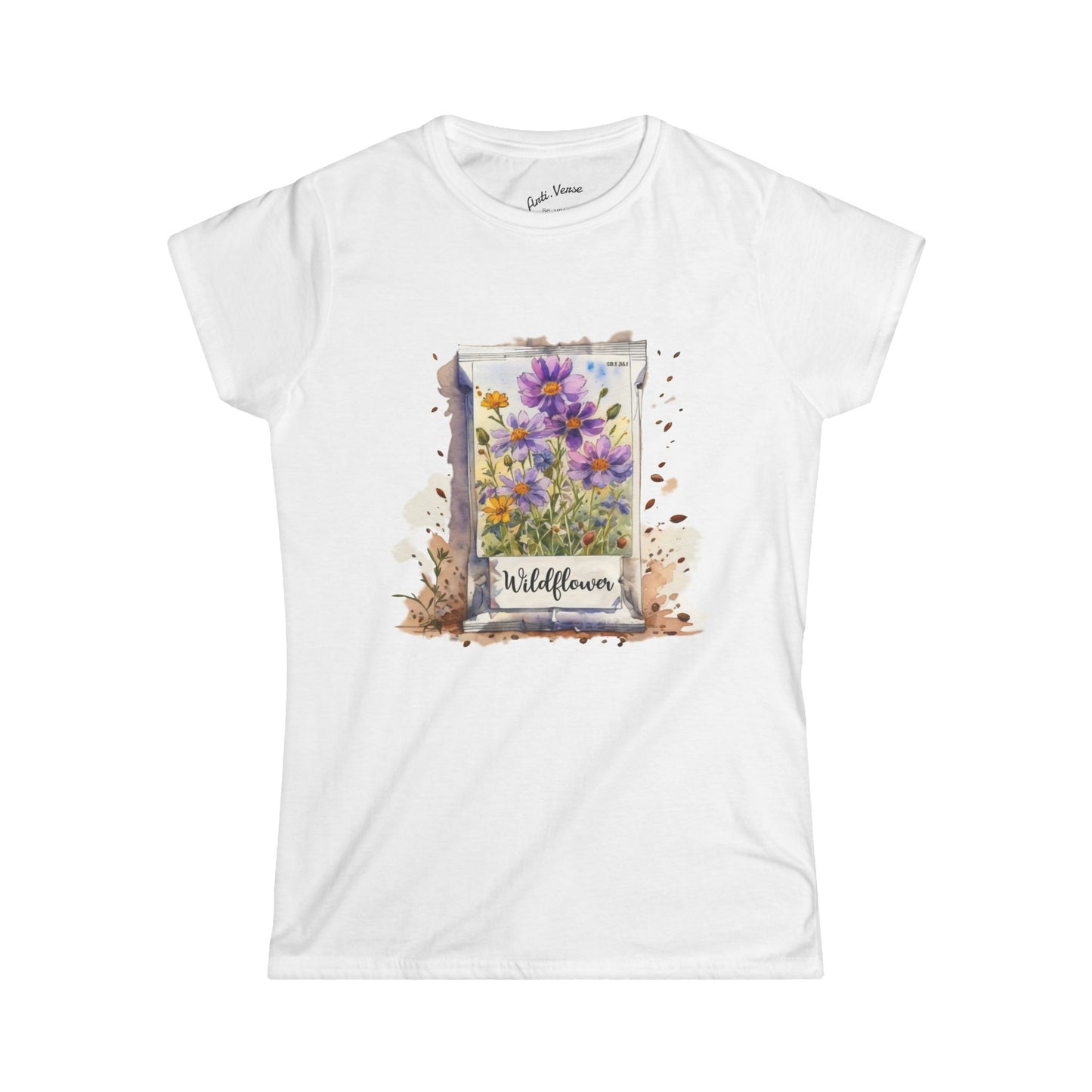 Seed Packet Women's Tee - Watercolor Floral Design