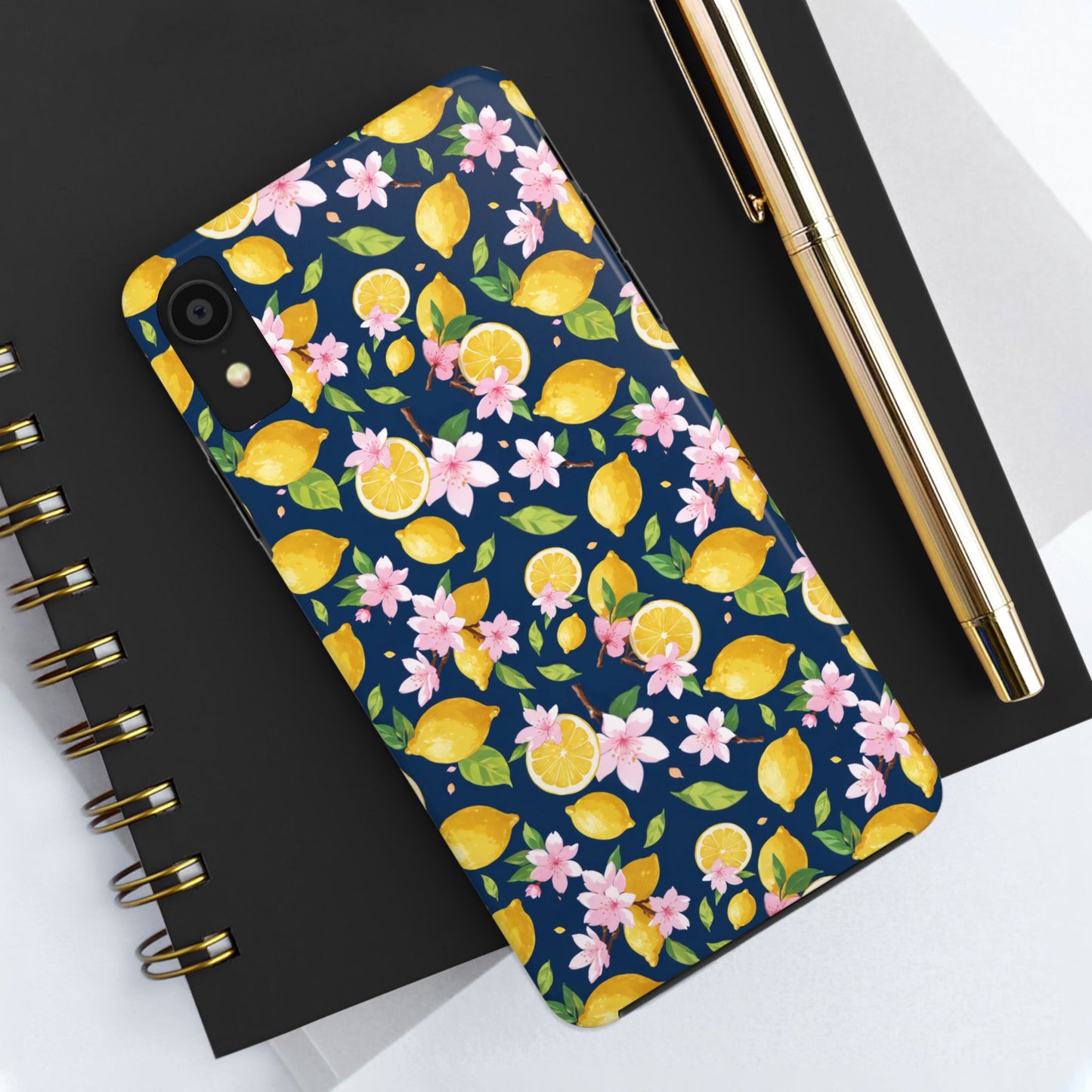 Lemon cherry blossom Tough Phone Cases