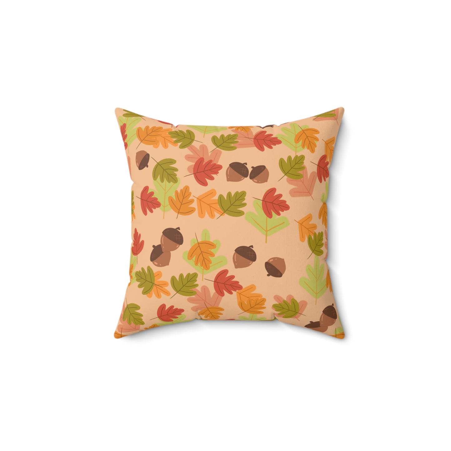 Autumn Leaves Decorative Pillow - Cozy Fall Home Decor, Acorn Throw Cushion, Seasonal Accent, Perfect for Thanksgiving and Harvest