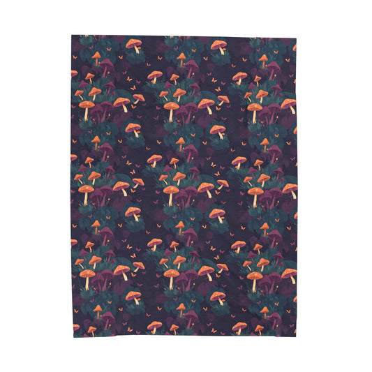 Dark Cottagecore Mushroom Soft Plush Blanket