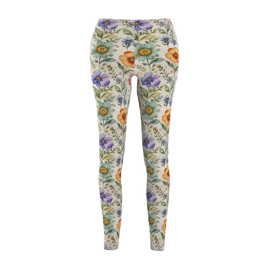 Boho Womens Wildflower Leggings Cottagecore Yoga Pants