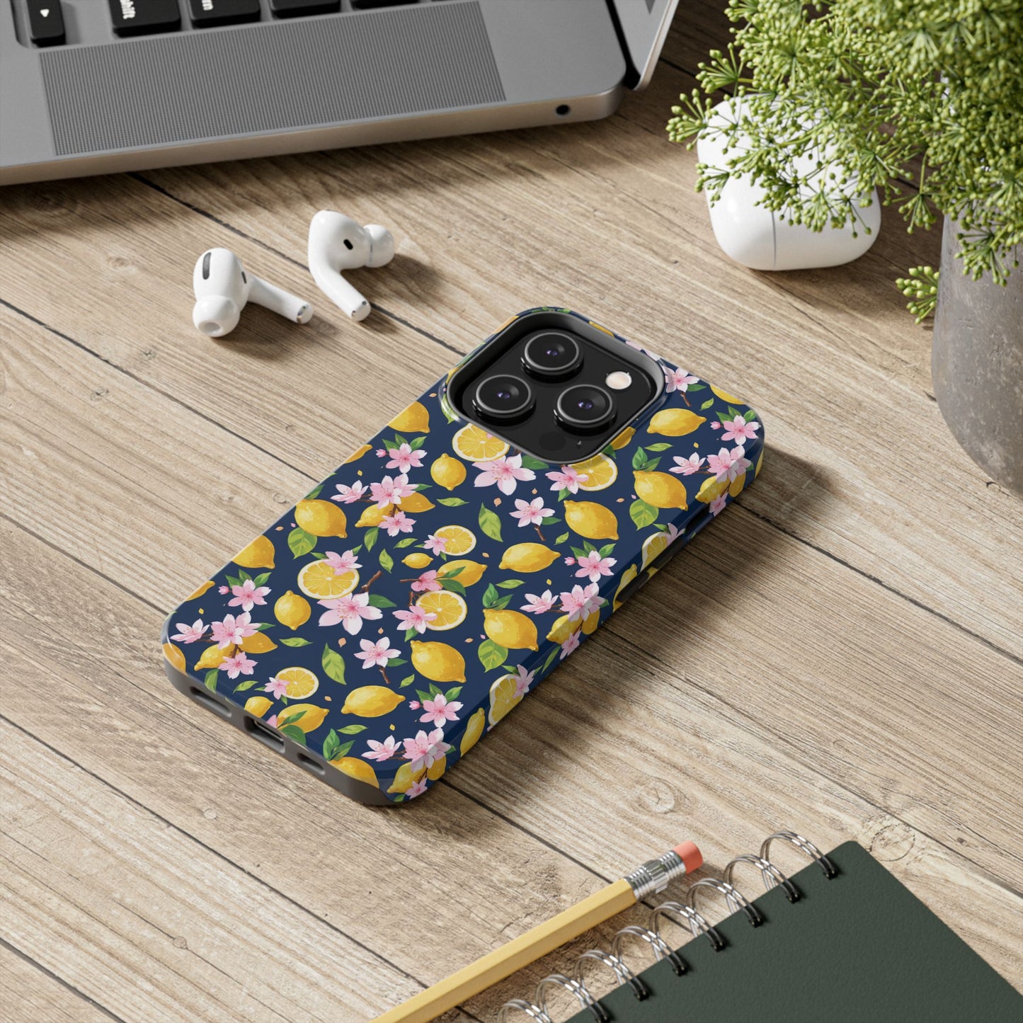 Lemon cherry blossom Tough Phone Cases