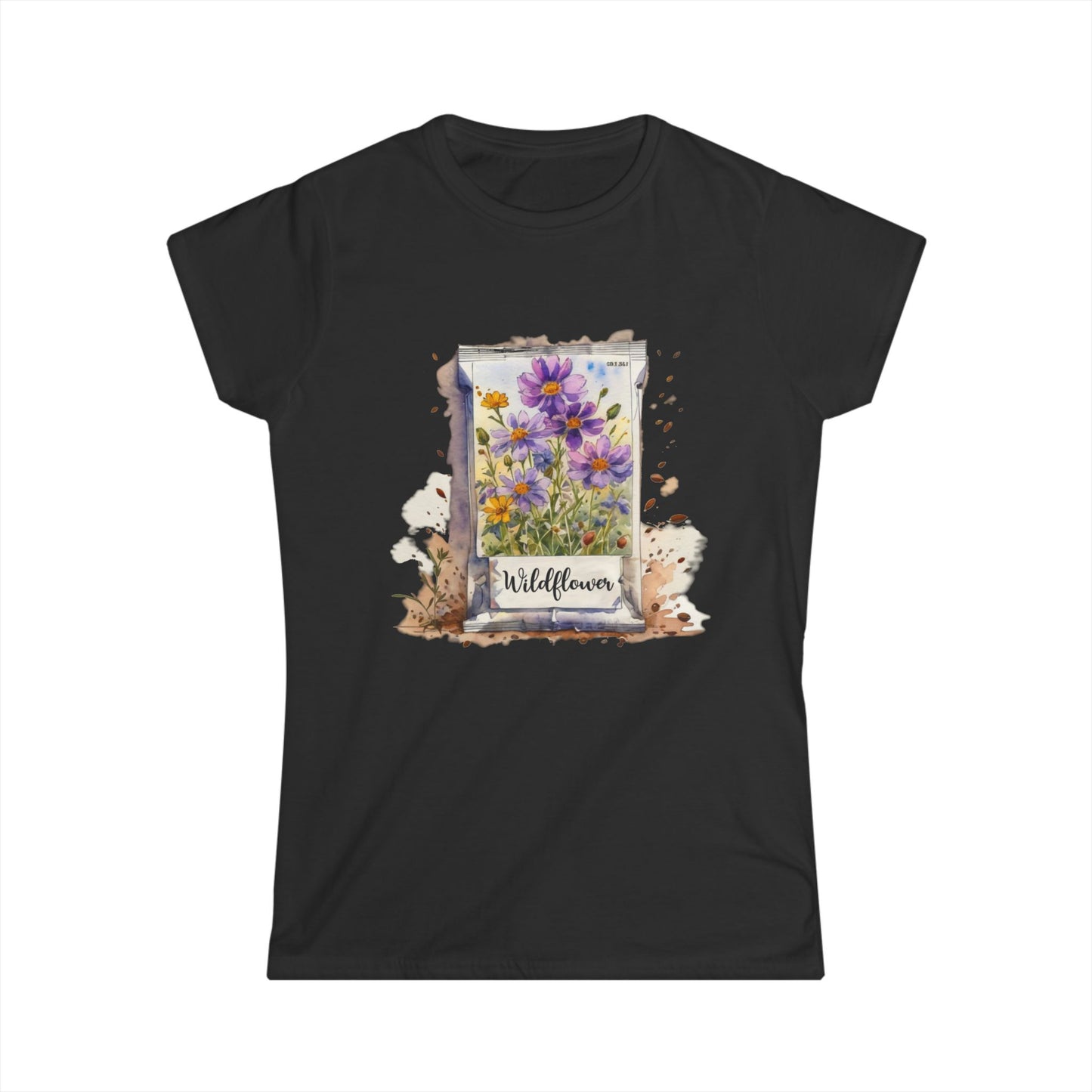 Seed Packet Women's Tee - Watercolor Floral Design