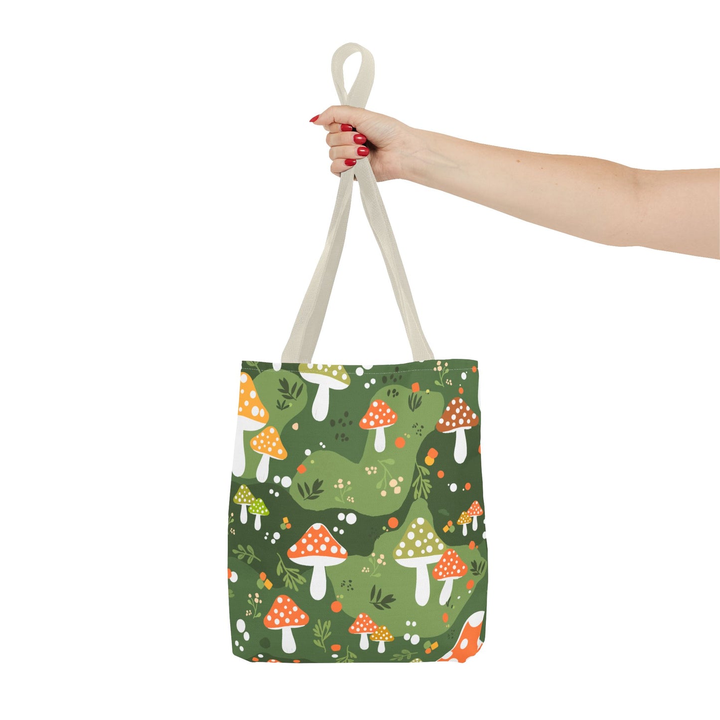 Mushroom Tote Bag with Folk Art Design