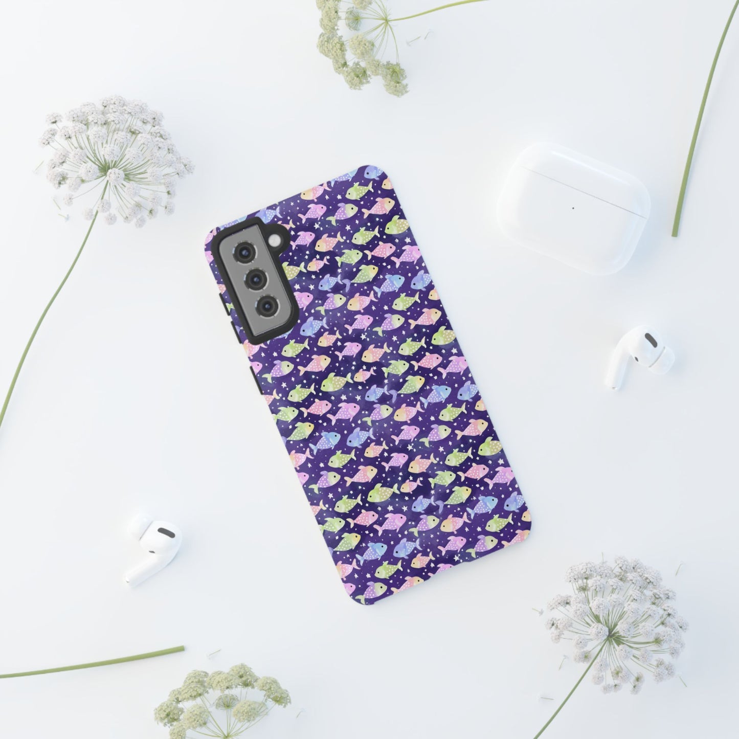 Fish And Stars | Tough Cases | Phone Case | Protective Cover | Ocean Themed | Sea Themed | Cute Phone Cover | Colorful