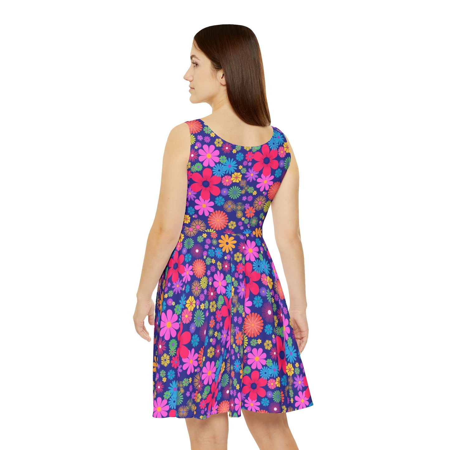 Ultra vibrant floral skater dress