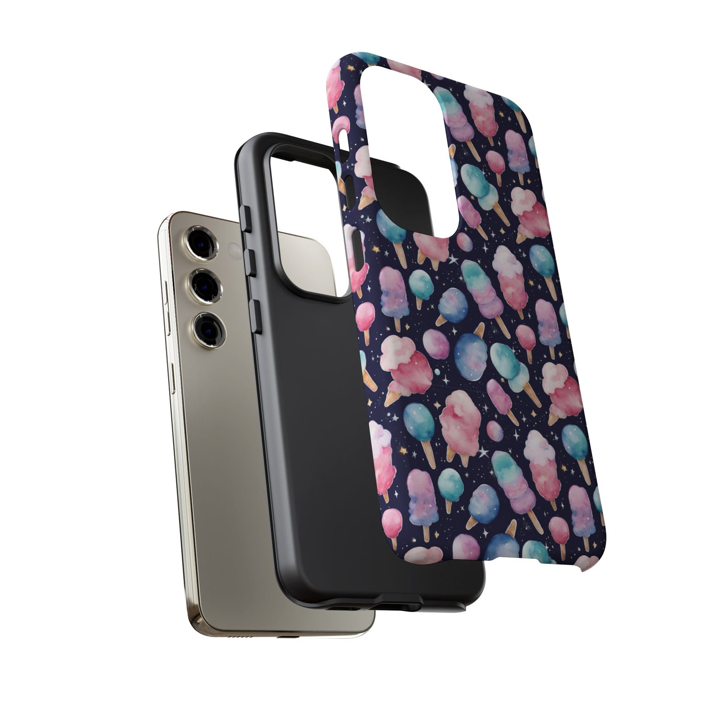 Cotton Candy Space Explosion Tough Case For iPhone Samsung