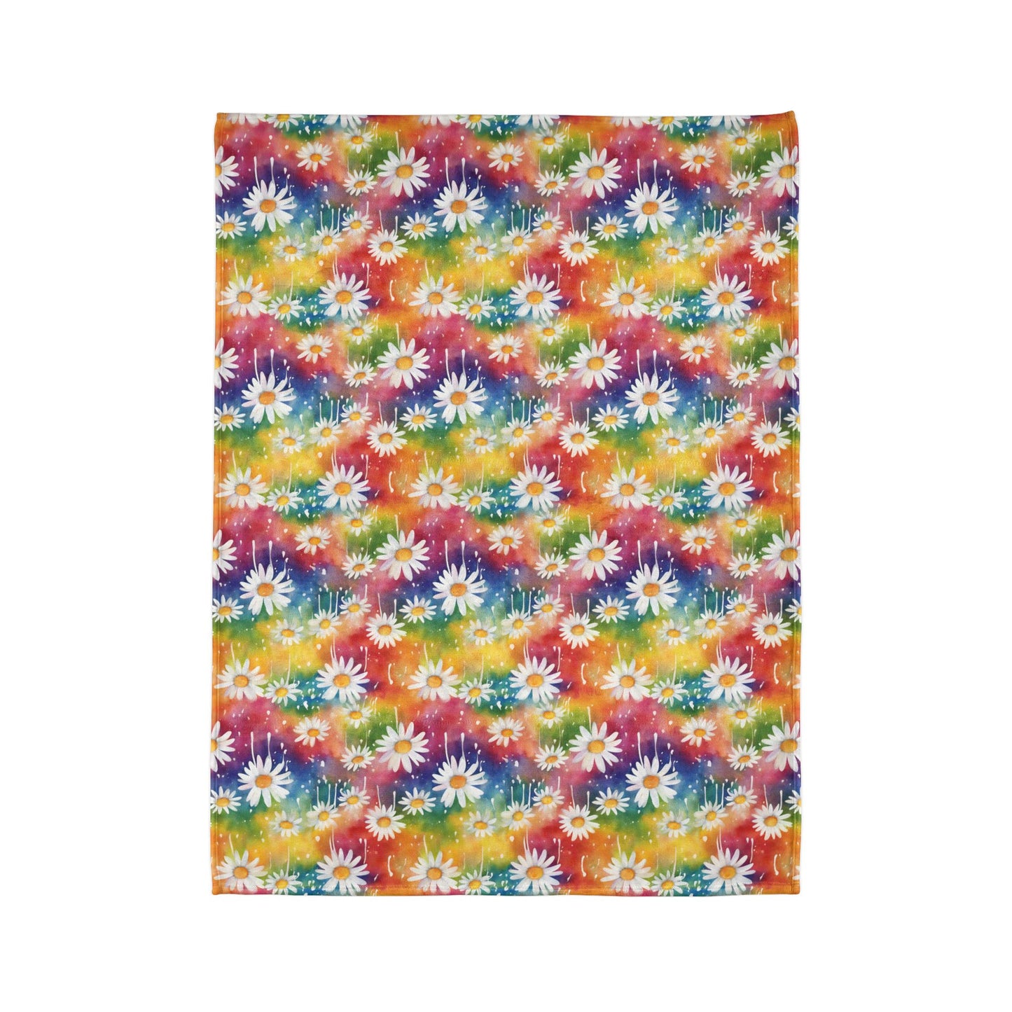 Daisy Rainbow Storm Soft Plush Blanket