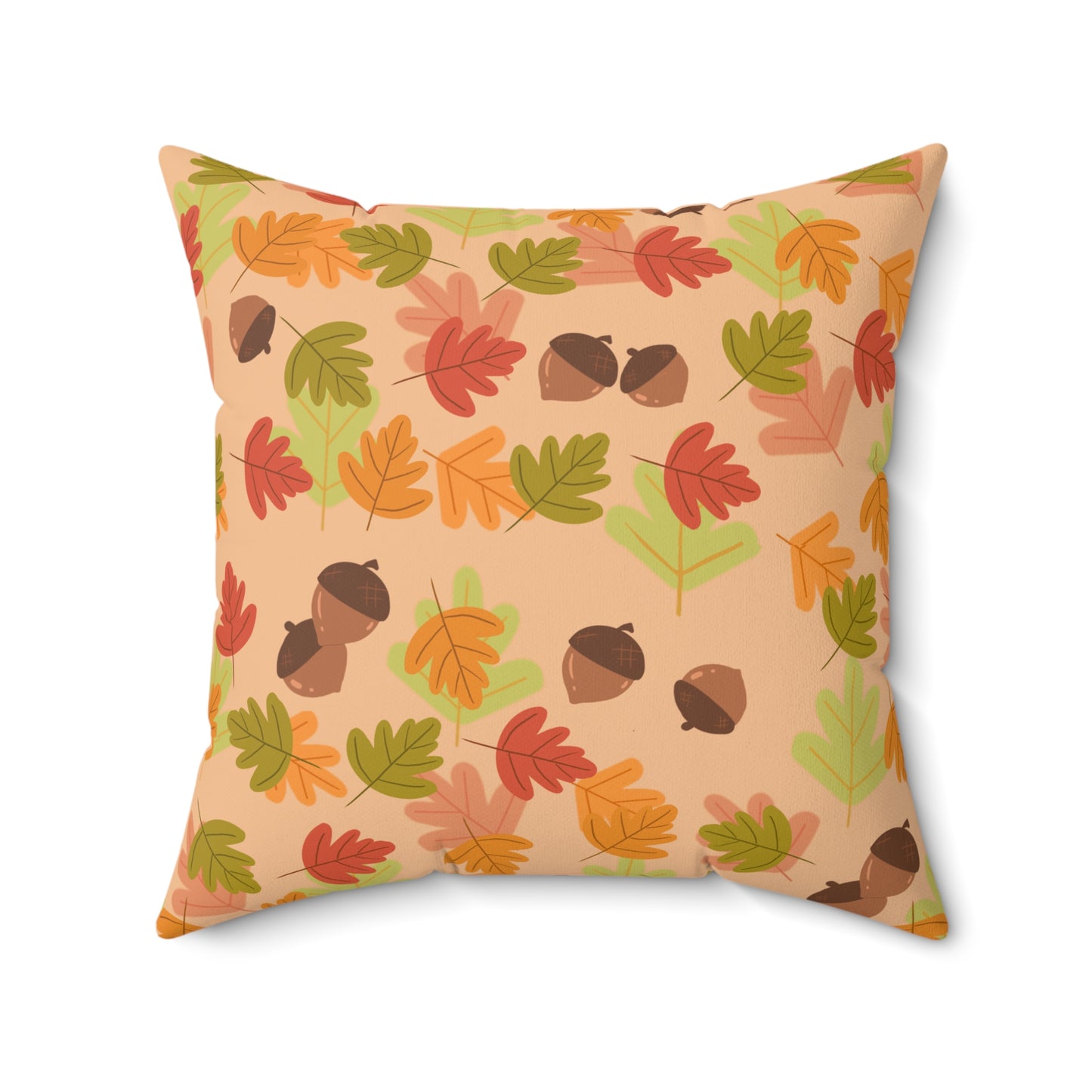 Autumn Leaves Decorative Pillow - Cozy Fall Home Decor, Acorn Throw Cushion, Seasonal Accent, Perfect for Thanksgiving and Harvest