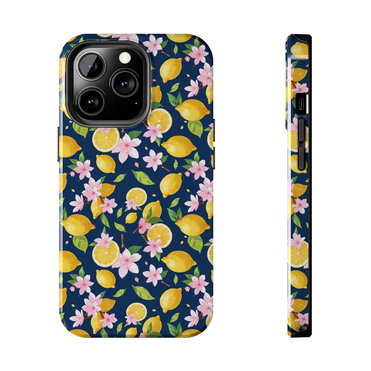 Lemon cherry blossom Tough Phone Cases