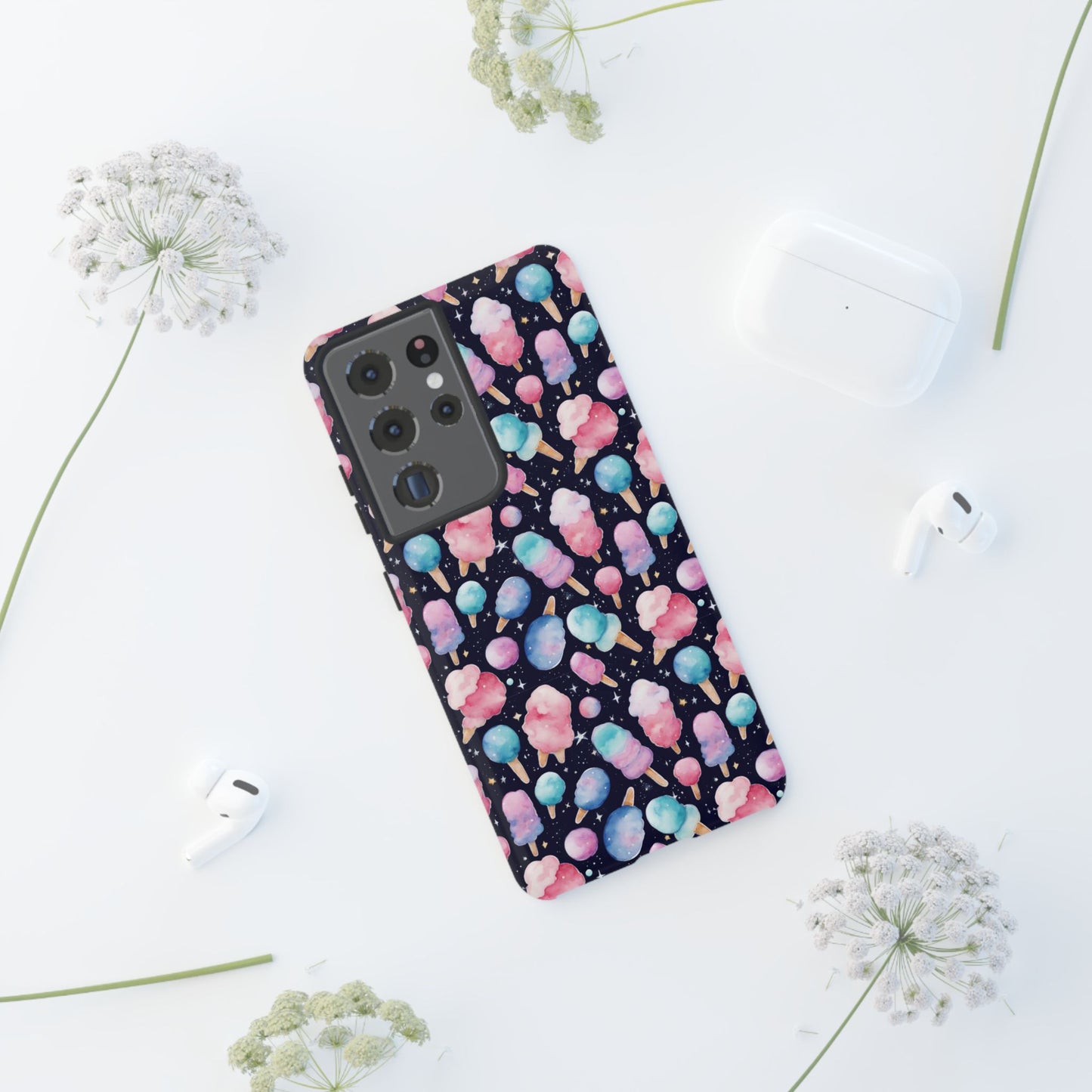 Cotton Candy Space Explosion Tough Case For iPhone Samsung